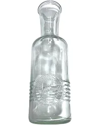 Botella De Vidrio Transparente Diseño Liso Con Rayas Old Fashioned 1 Litro