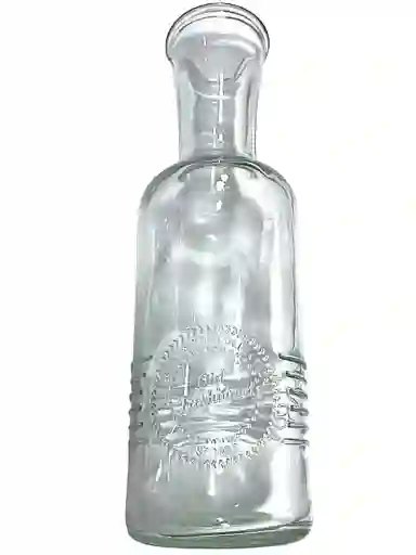 Botella De Vidrio Transparente Diseño Liso Con Rayas Old Fashioned 1 Litro