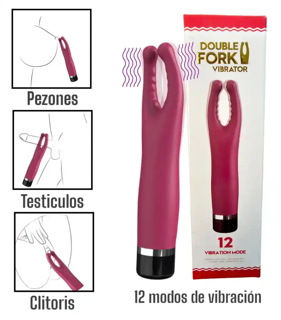 Vibrador Y Estimulador Multi Usos Fork 12 Modos De Vibración