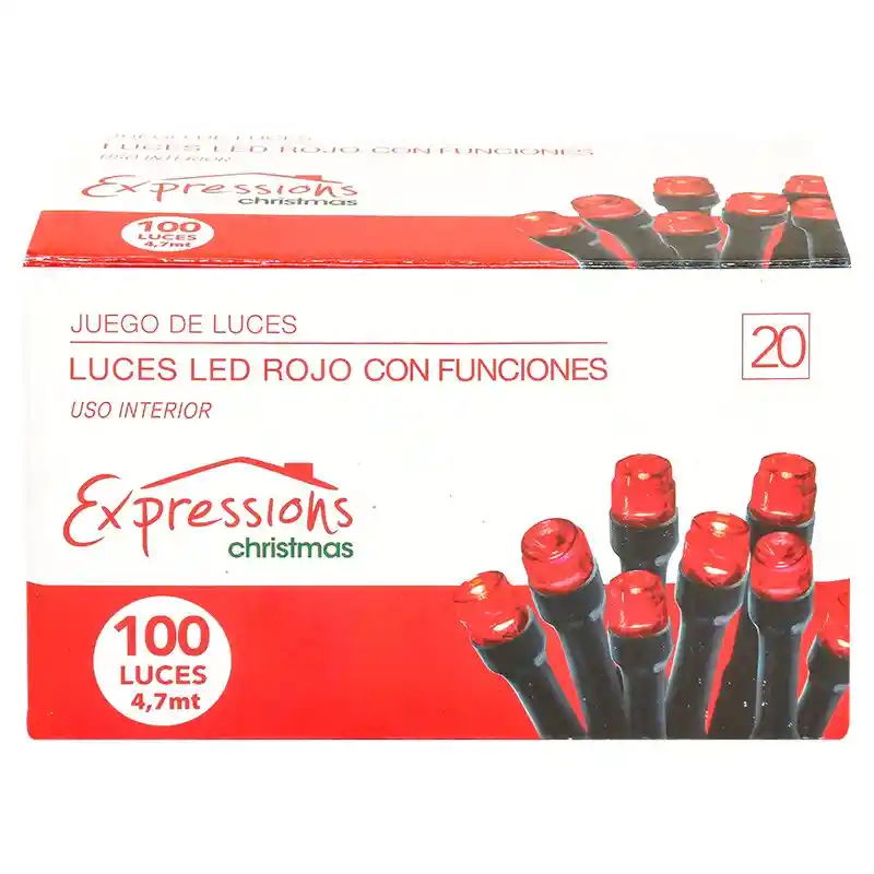 Luces Led Expressions Christmas Forma De Arroz-rojo