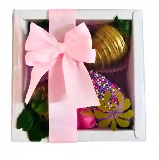 Caja Fresas Con Chocolate X4