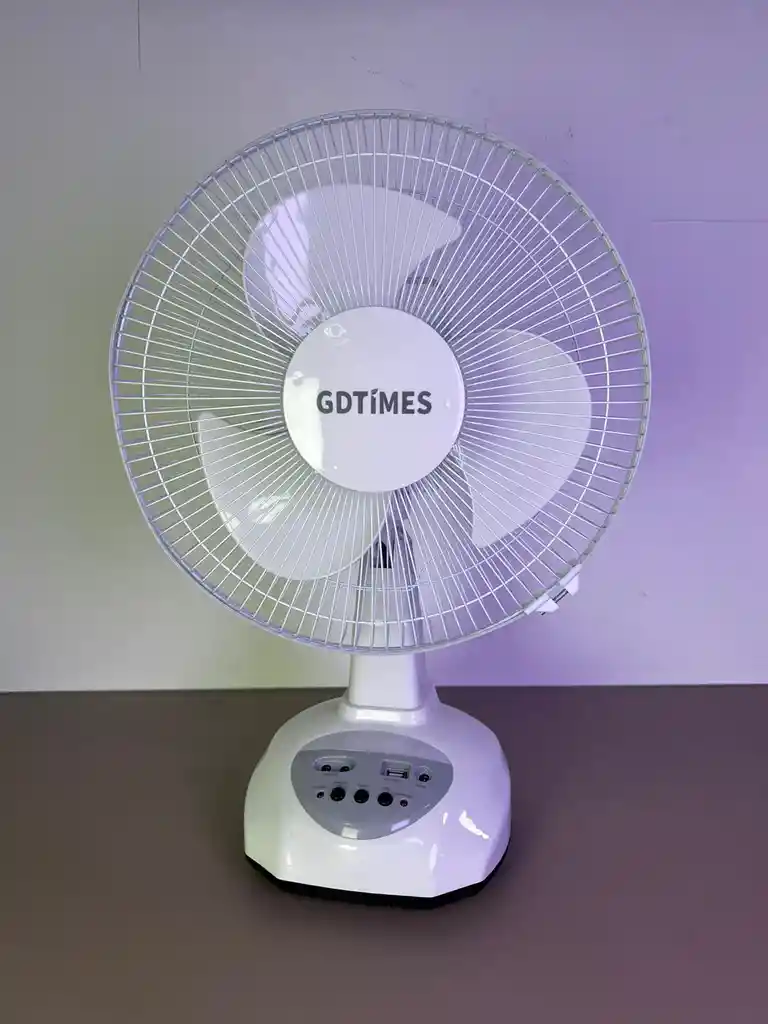 Abanico Ventilador Recargable De 12 Pulgadas Con Panel Solar
