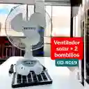 Abanico Ventilador Recargable De 12 Pulgadas Con Panel Solar