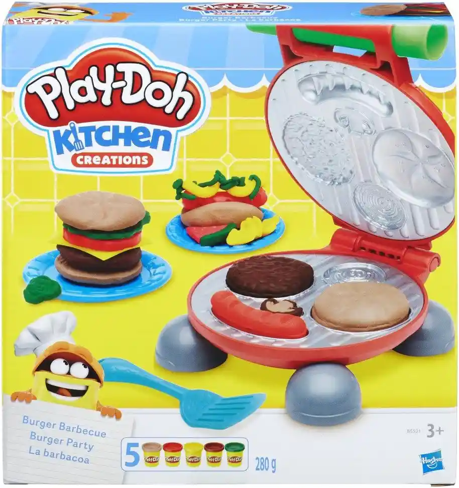 Juego Play-doh Crea Hamburguesas A La Parrilla Para Niños