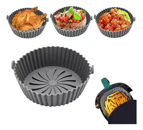 Molde De Silicona Redondo 21cm Para Air Fryer | Olla Freidora X1und