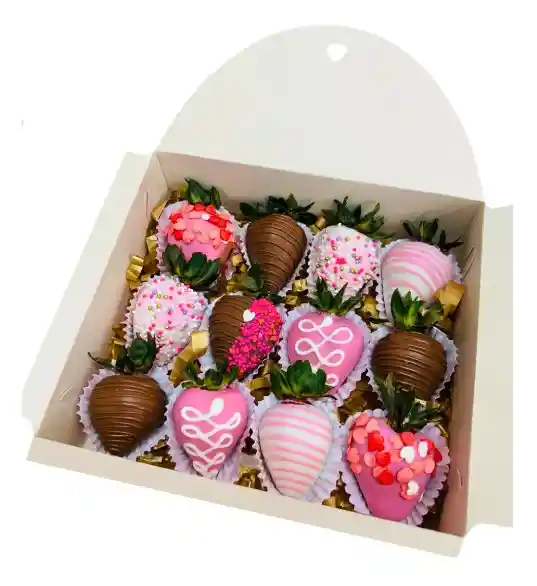 Caja De Fresas Con Chocolate X12