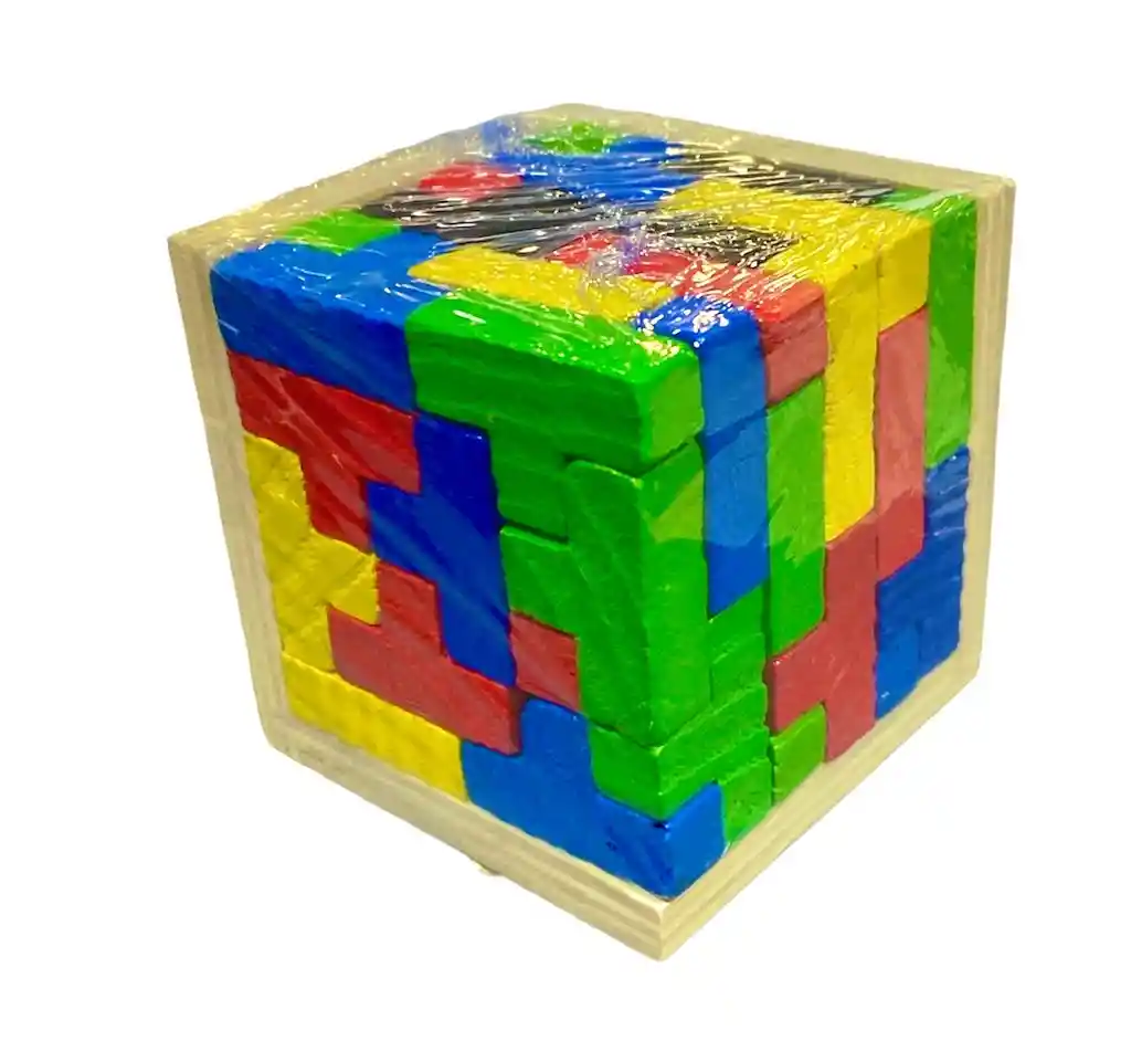 Cubo Tetris De Madera 3d Rompecabezas Ref Dm 1259