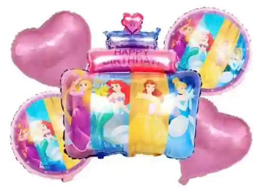 Bouquet Globo Bombas Princesas Disney 5 Unds