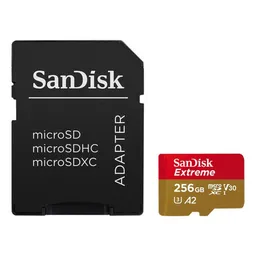 Tarjeta Micro Sdxc 256gb Sandisk Extreme 4k U3 A2 190mbs
