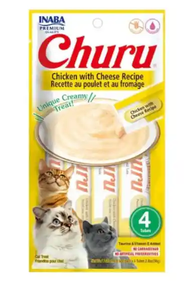 Snack Churu Cat Pollo Queso X4 Unds 14gr