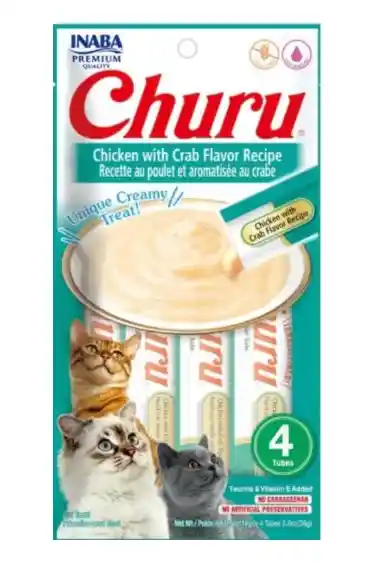 Snack Churu Cat Pollo Cangrej X4 Un 14gr