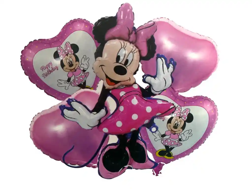 Globo Metalizado Bouquet 5 Piezas Minnie