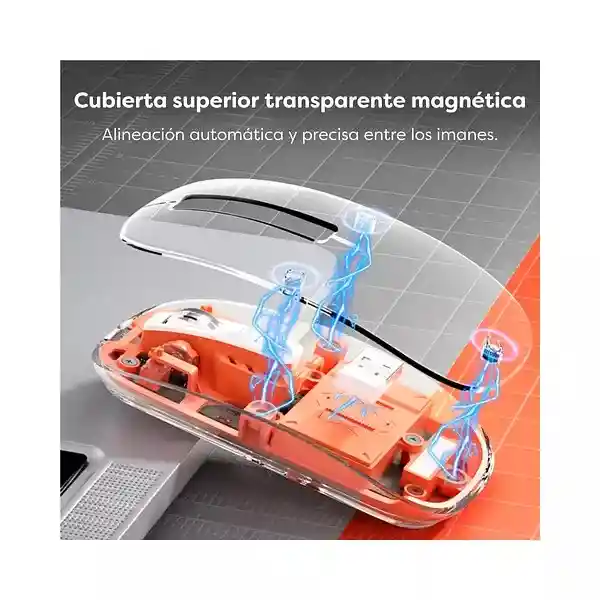 Mouse Inalámbrico Recargable Transparente Con Bluetooth M133