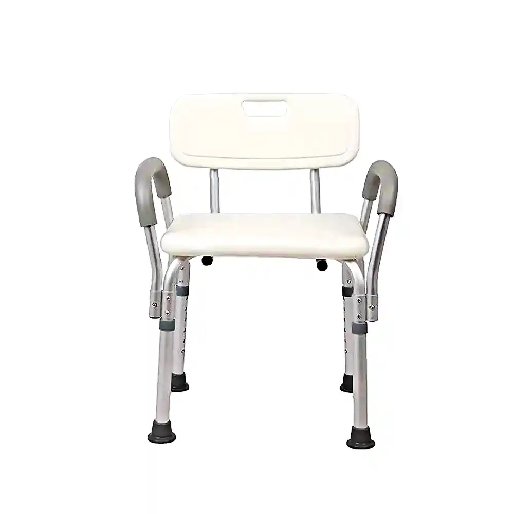 Silla De Baño Ducha Con Espaldar Y Poza Brazos Ajustable