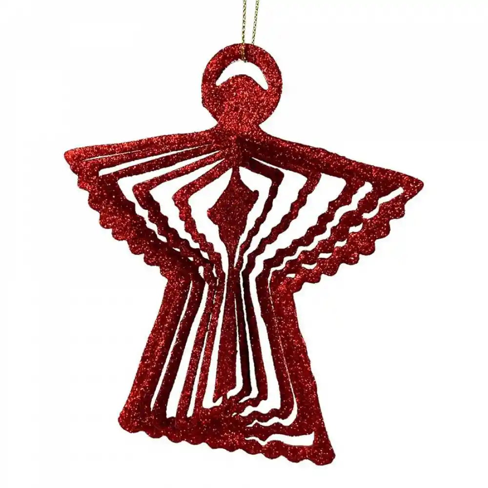 Adorno Colgante Angel Navideño Rojo 12x4.5x14.5cm Santini