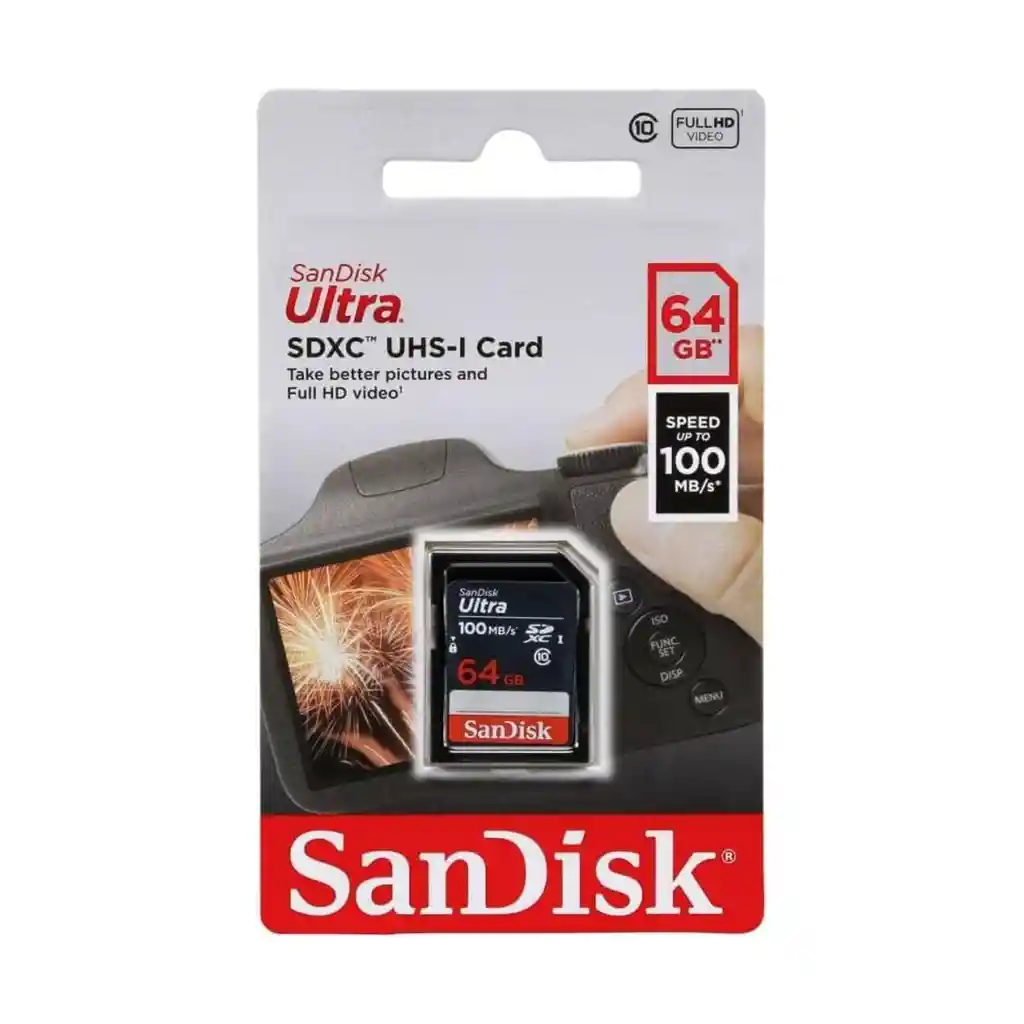 Tarjeta Sdxc 64gb Sandisk Ultra Uhs-i Clase 10 100mbs