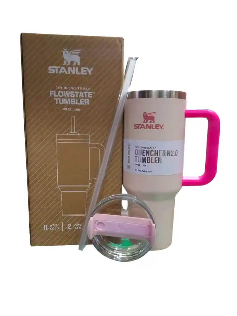 Termo Stanleyy Botella Clásica De Boca Ancha Aislada Al Vacío Color Rosa, Termo De Acero Inoxidable 18/8 Para Bebidas Frías Y Calientes