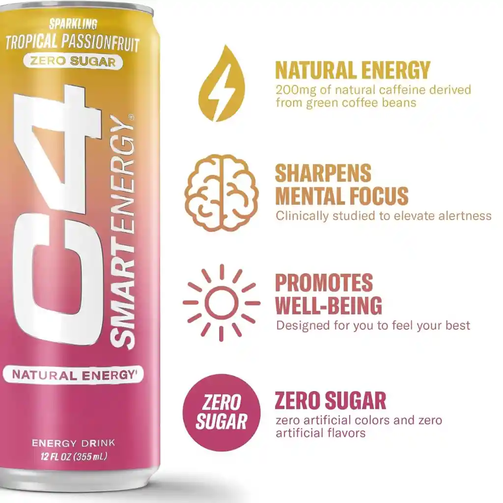 Pre-workout C4 Energy Lata 355ml - Cellucor - Tropical Passionfruit