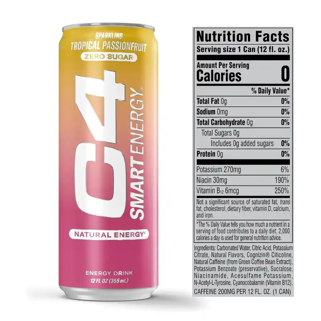 Pre-workout C4 Energy Lata 355ml - Cellucor - Tropical Passionfruit