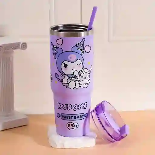 Termo Termito Morado Kuromi 600 Ml Hellow Kitty