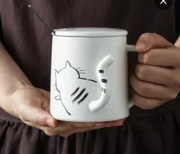 Mugs Taza Cola De Gato Blanca Catslover