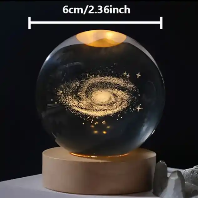 Lampara 3d Galaxia Cristal Luz