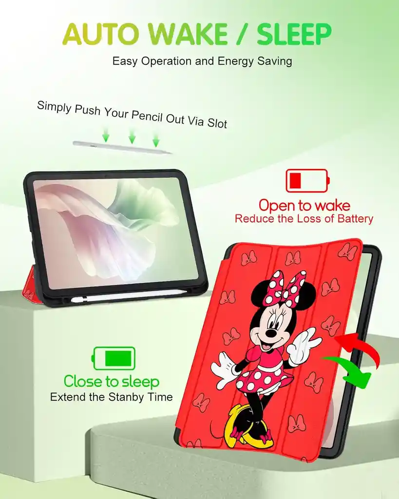 Estuche Para Ipad Air 4ta, 5ta Y 6ta Con Soporte Para Lápiz Disney