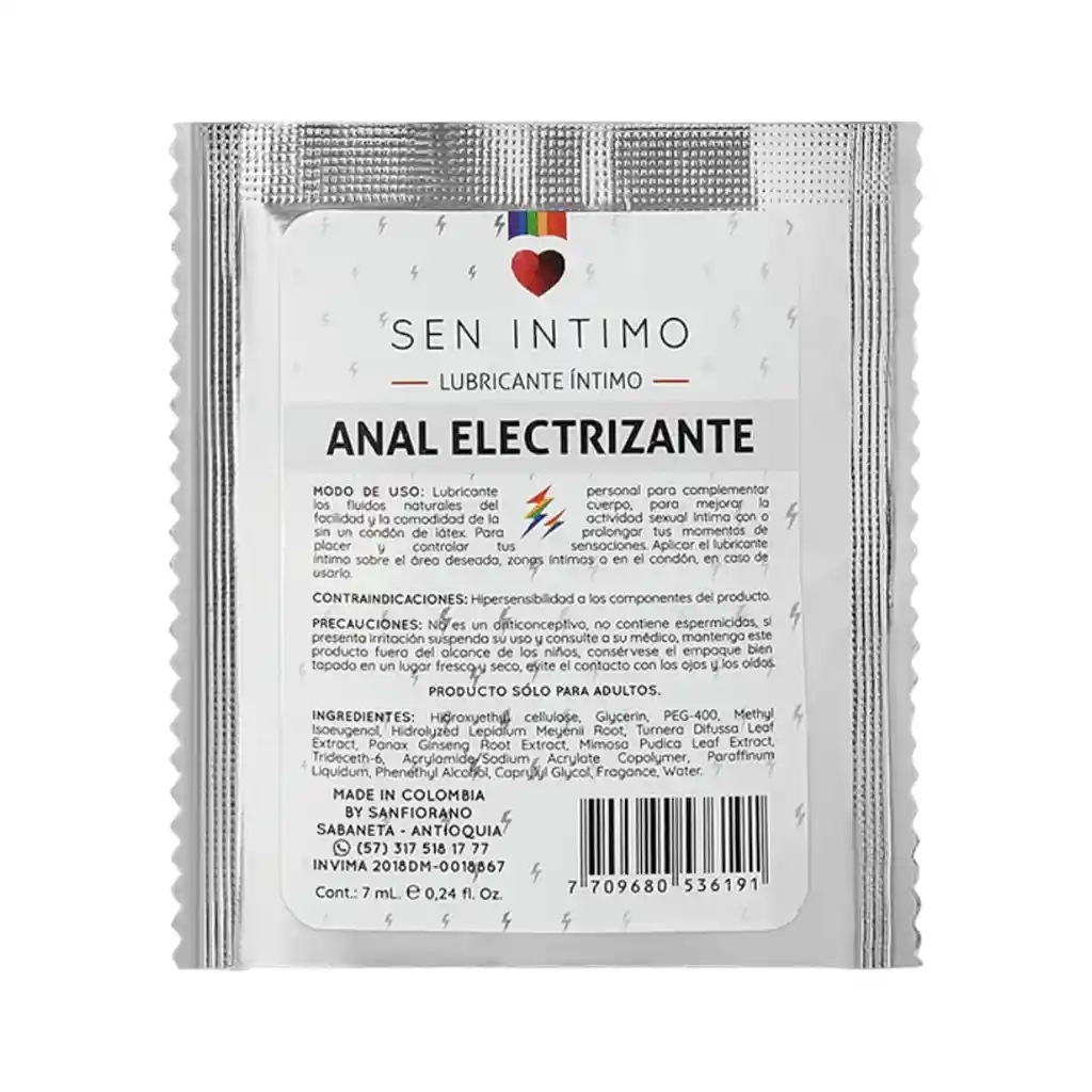 Lubricante Íntimo Anal Electrizante Sachet