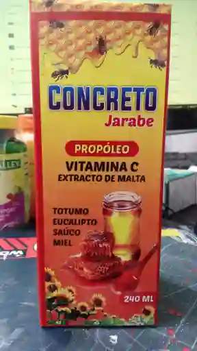 Concreto Jarabe, 240 Ml Propoleo, Vitamina C, Totumo, Eucalipto, Sauco, Miel, Sábila, Berro.