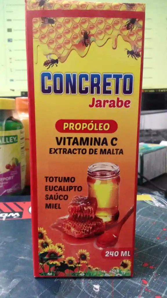 Concreto Jarabe, 240 Ml Propoleo, Vitamina C, Totumo, Eucalipto, Sauco, Miel, Sábila, Berro.