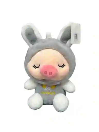 Peluche Cerdo Disfraz Conejo Sweet Gris 25 Cm