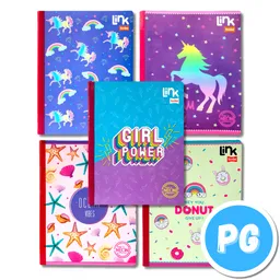 Cuaderno Cosido Scribe Link Para Mujer Con Stickers Cuadros 100 Hojas - Se Envia Un Motivo Aleatorio