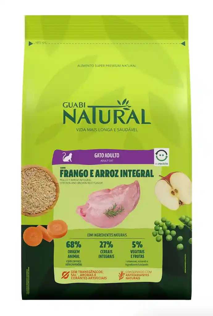 Guabi Natural Gato Adulto-pollo Y Arroz Integral 1,5 Kg