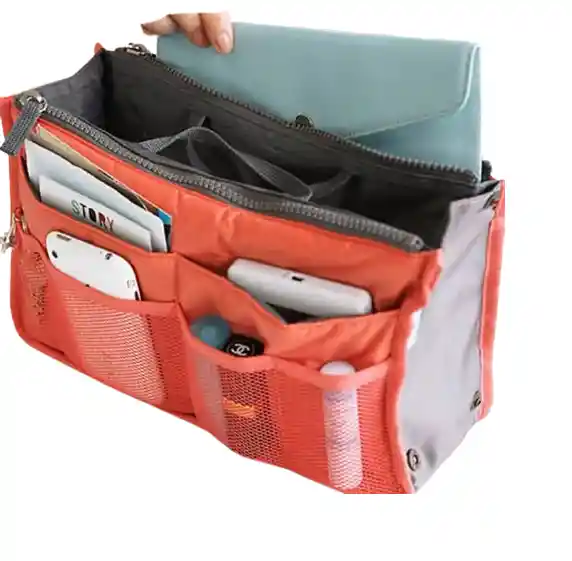 Neceser Bolso Organizador Multifuncional Viajero Cables Auto Naranja