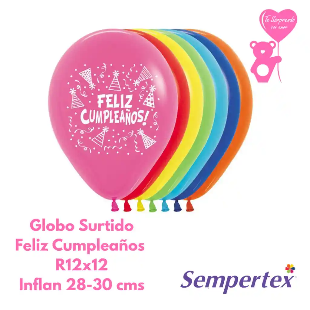 Globo Feliz Cumpleaños Surtido Sempertex R12x12