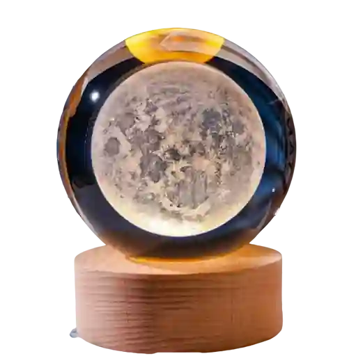 Lampara 3d Luna Cristal Luz