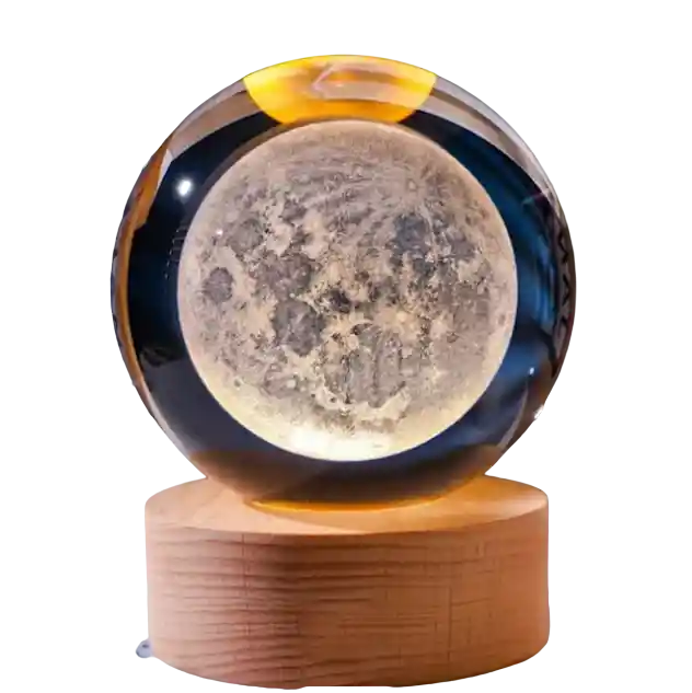 Lampara 3d Luna Cristal Luz