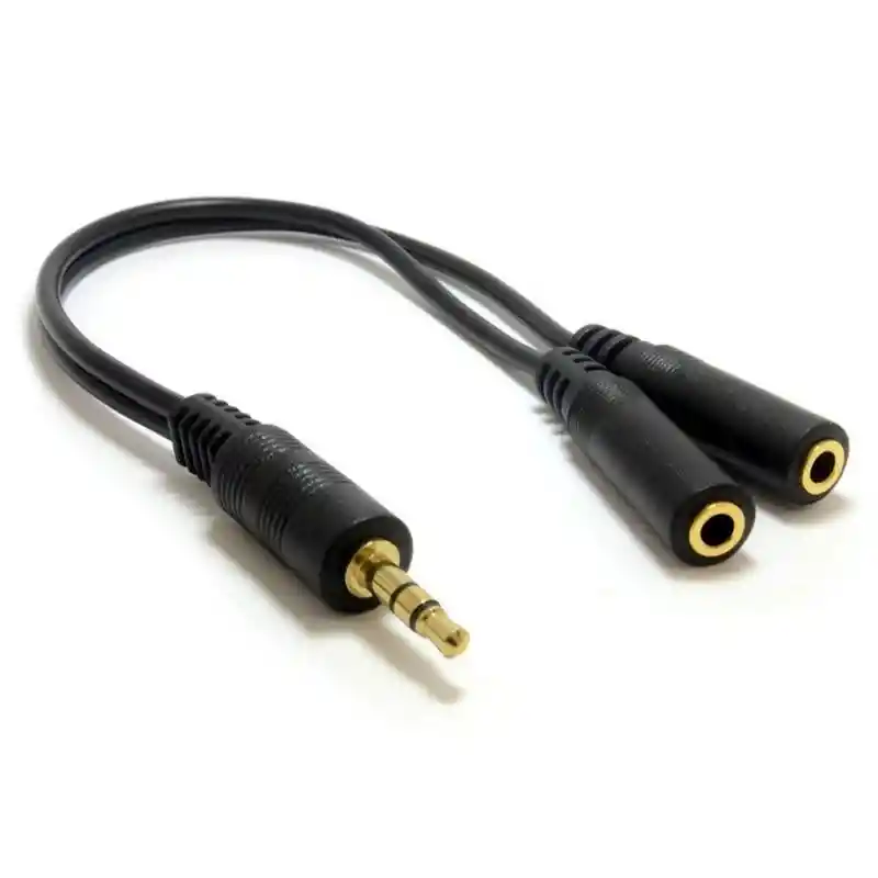 Cable De Audio En Y 1 Macho X 2 Hembra Jack 3.5 Mm Estéreo