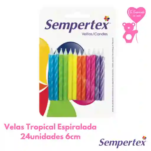 Velita Espiralada Surt/tropical Neon 24unidades