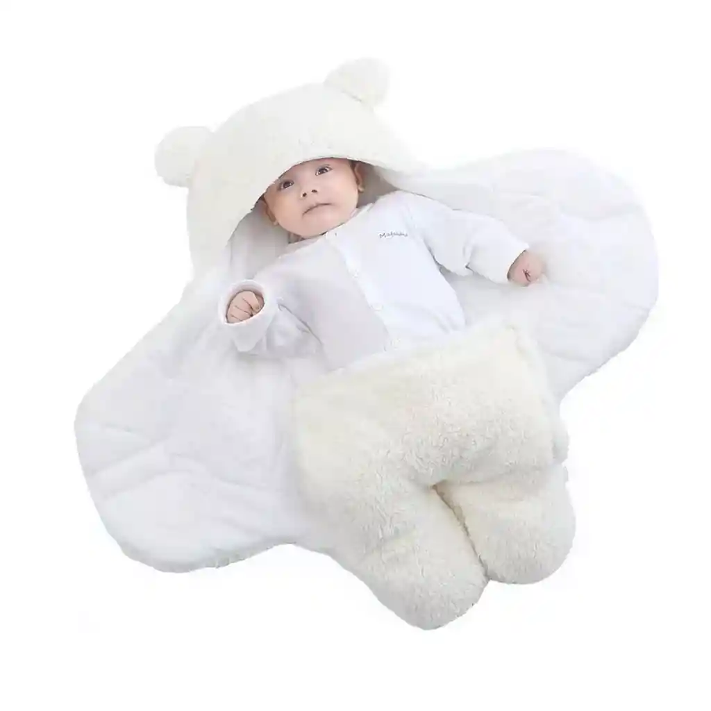 Cobertor Para Bebes Saco De Dormir Sleeping 0 A 3 Meses Color Blanco