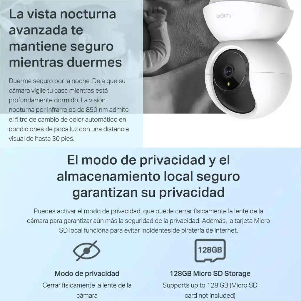 Cámara Ip Wifi Robótica Tp-link Tapo C200 + Micro Sd 256gb