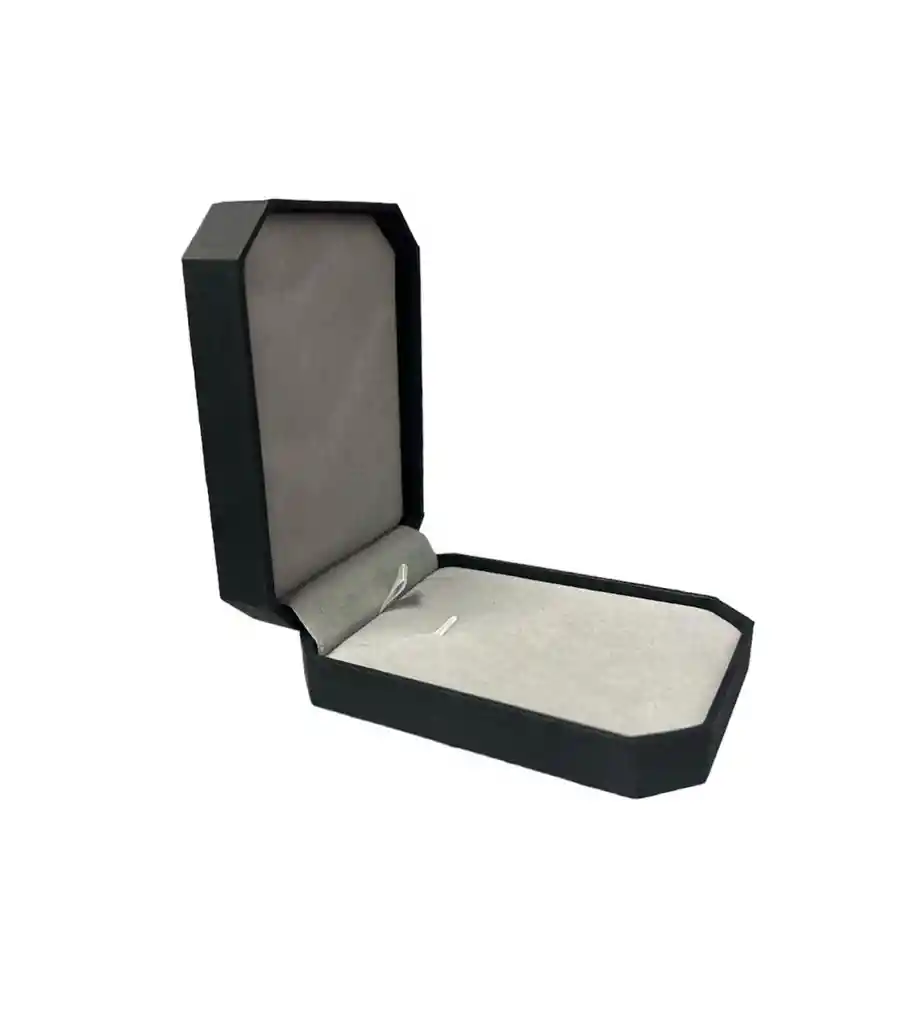 Caja Estuche Negra Hexagonal De Lujo Para Joyas Ancho7cm X Largo9,5cm