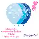Globo O Bomba Azul Triangulos Feliz Cumpleaños Sempertex R12x12