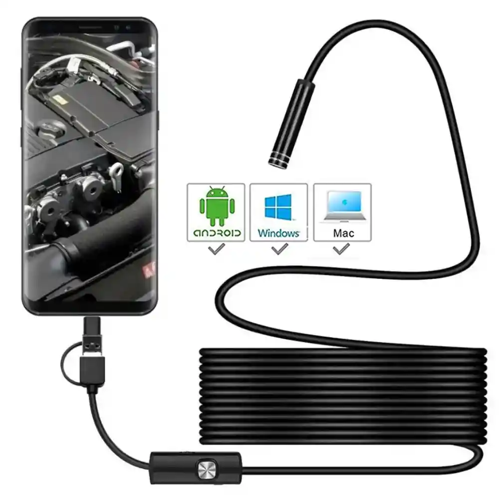 Cámara Hd Endoscopio Para Android Con Luz Led Integrada 5m