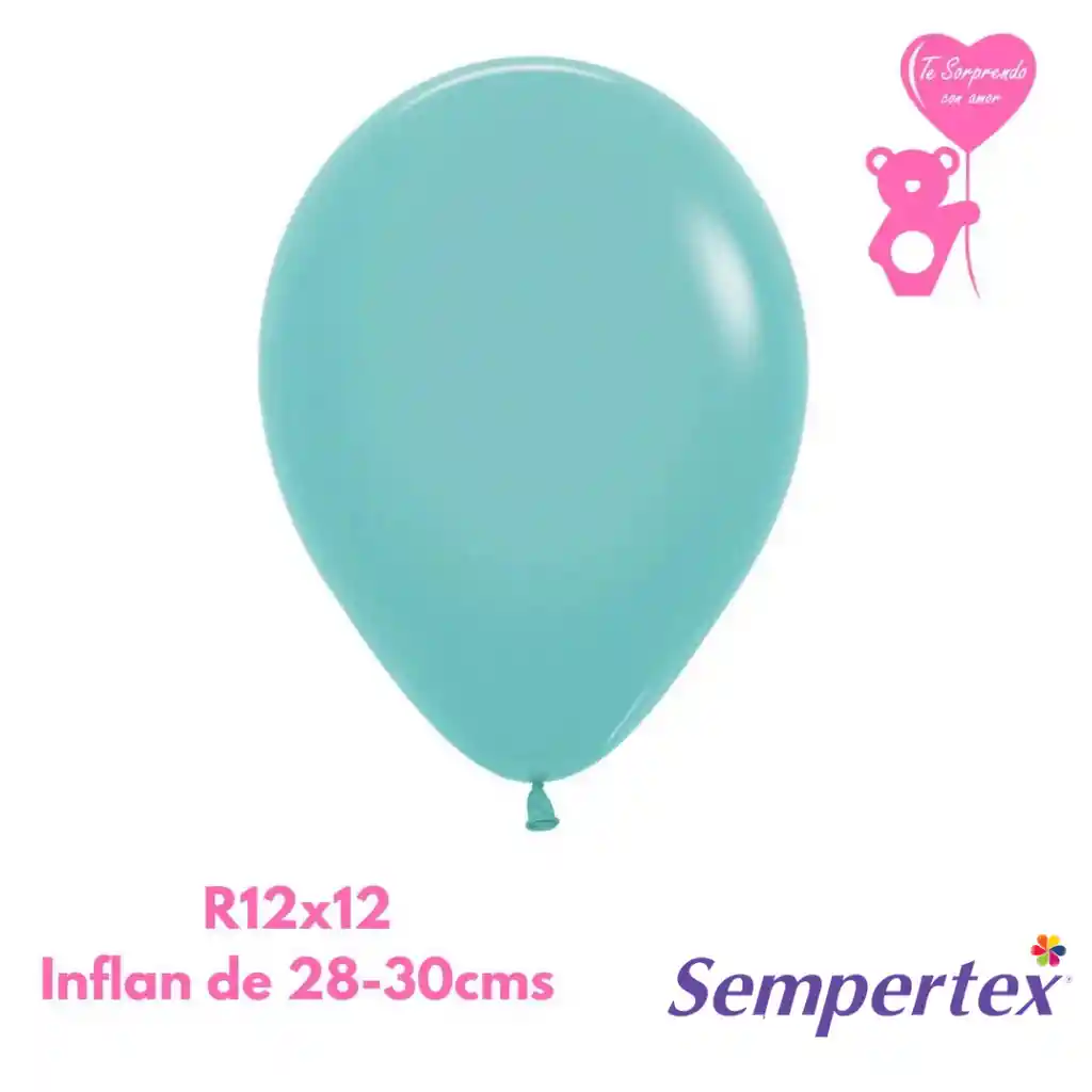 Globo O Bomba Fashion Aguamarina Sempertex R12x12