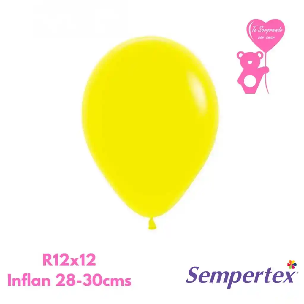 Globo O Bomba Fashion Amarillo Sempertex R12x12