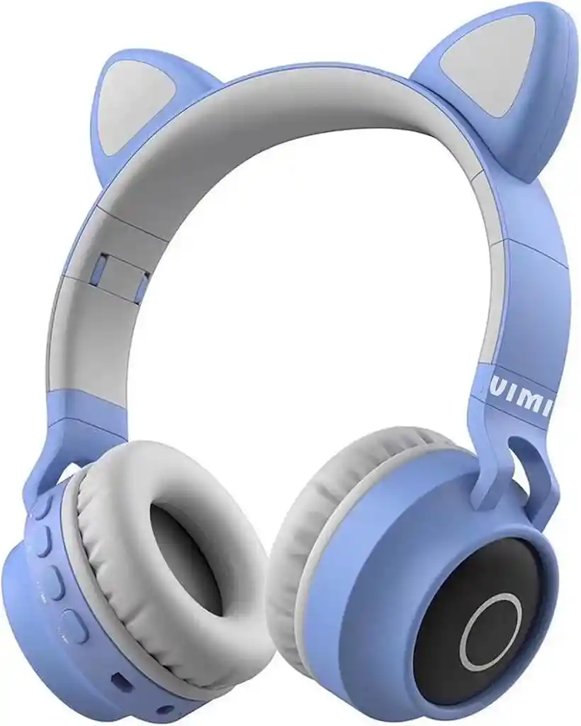 Audifonos En Diadema Diseño Orejas De Gato Color Azul Inalambrica