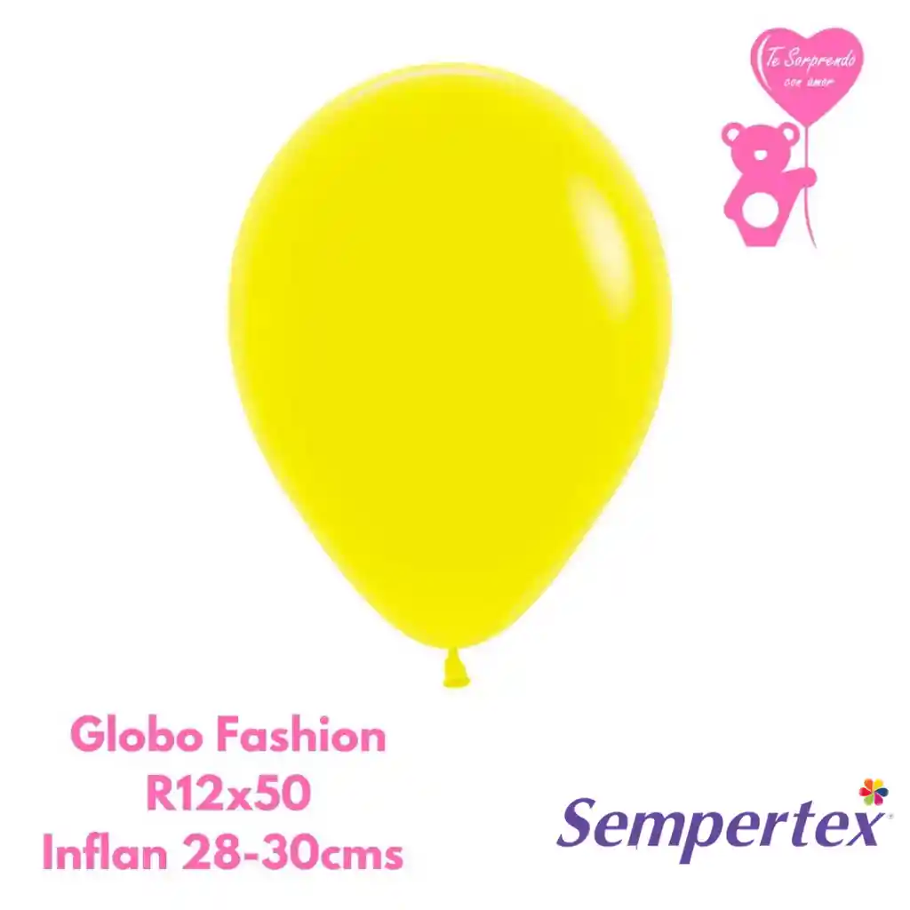 Globo O Bomba Fashion Amarillo Sempertex R12x50