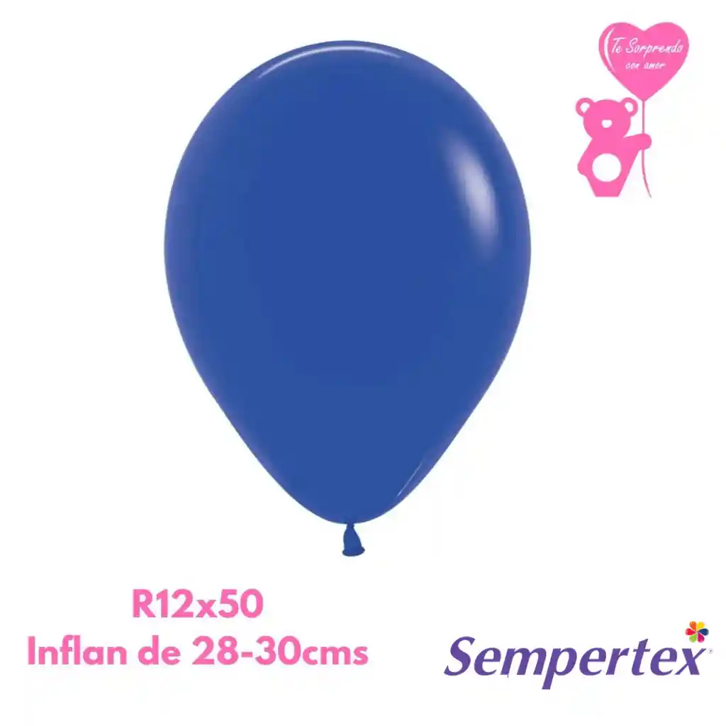 Globo O Bomba Fashion Azul Rey Sempertex R12x50