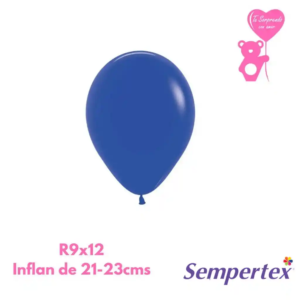 Globo O Bomba Fashion Azul Rey Sempertex R9x12